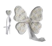 2 pz/set delicato pizzo e ricamo ragazze ala con bacchetta magica per bambini feste a tema e servizi fotografici forniture