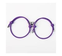 2 pz/set di moda a forma di cuore magnetico floccaggio personalità magnetica coppia di chiusura magnetica braccialetto regali di San Valentino, Misura unica, Agata