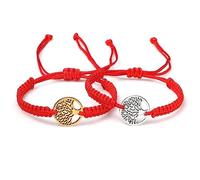 2 pz/Set Fortunato Rosso Sting Treccia Albero della Vita Braccialetti di Corda Uomini Fatti A Mano Buddista Tibetano Braccialetti di Filo di Fascino Donne Gioielli Reiki