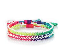 2 Pz/Set LGBT Coppia di Potere Braccialetto Arcobaleno Stringa Tessuto Braccialetti di Corda Fortunato Braccialetti Wrap Wristband Gay Lesbian Pride Gioielli Attractive And Fashion