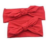 2 pz/set Mommy and Me Knot Headwrap Rabbit Ear Fasce per capelli rosso