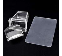 2 pz/set morbido trasparente in silicone gelatina testa nail art timbro + raschietto nuovo smalto manicure strumenti di stampaggio