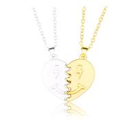 2 Pz/set Per Creativo Magnete Coppia Collana Sorriso Viso Cuore Ciondolo Collane Coppia Fidanzato Fidanzato Fidanzate Jewelr Magnete Collane Coppie, Misura unica, come descritto, come descritto