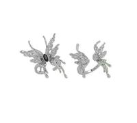 2 pz/set Punk Irregolare Metallo Liquido Farfalla Regolabile Anelli Aperti Per Le Donne Moda Estetica Gotica Tendenza Insetto Y2K Gioielli-2 pz