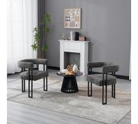 2 PZ/SET Sedia da pranzo in ciniglia con braccioli Sedia da cucina di design Poltrona moderna e confortevole per soggiorno Sala da pranzo