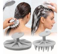2 Pz/set Silicone Cuoio Capelluto Capelli Massaggio Spazzola Facile Schiuma Bagno Cuoio Capelluto Multifunzionale Spazzole Scrub Corpo Accessori Bagno Grigio
