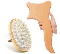 2 Pz/set Terapia del Legno Spazzola A Secco Strumenti di Massaggio Kit-Strumento di Drenaggio Linfatico in Legno Casa Spazzolatura A Secco Spazzola for Il Corpo Pagaia Linfatica