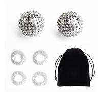 2 Pz Sfere Magnetiche Palline Massaggio per Agopressione + 4 Pz 32mm Anelli per Digitopressione, Palla Massaggio Magnetiche, Anelli per Dita, Palla a Riccio per Alleviare Stress