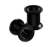 2 pz silicone nero doppio svasato calibro a sella orecchino tunnel orecchio lobi barella piercing gioielli a scelta misure e Senza metallo, colore: Nero , cod. DFT SI Black P2 8mm