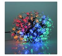 2 pz solare alimentato all'aperto luci da fata a LED ghirlanda ciliegia fiore lampada di nozze Natale festa festa giardino decorazione paesaggio (colore : bianco caldo) (Multicolor)