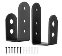 2 Pz Staffe per Barricata Portas, Staffe Blocco Porta Blindata, Supporto Serrature di Sicurezza in Acciaio U, Adatto a Tavole 2x4, per Rinforzo Porte, Garage, Magazzino e Granaio
