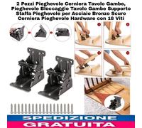 2 Pz Staffe Pieghevole Cerniera Tavolo Gambe, Pieghevole Bloccaggio Tavolo Gambe