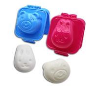 2 PZ Stampo per Uovo Sodo, Modellatore Uova Sode e Palline di Riso Sushi, Accessori Bento, per Ristoranti, Casa, Pic-Nic, Scuole e Asili, Utensili Fai da te, Egg Mold DIY (ORSO - CONIGLIO)