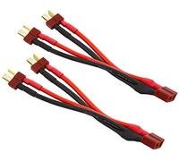 2 pz T Plug Cavo Parallelo Connettore della Batteria Decano Stile Parallelo Y-Harness per RC Batteria LiPo Connettori Maschio e Femmina (Deans T Parallelo Connettore)