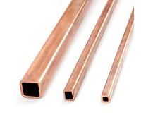 2 pz T2 viola rame tubo quadrato senza cuciture tubo rettilineo, utilizzato per progetti industriali e macchinari ecc 10x10x1x500mm