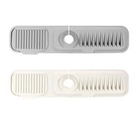 2 Pz Tappetino per Rubinetto in Silicone, Paraspruzzi per Lavello da Cucina, zrubinetto da cucina e bagno, per asciugare controsoffitti per proteggere utensili da cucina e accessori(beige/grigio)
