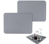 2 Pz Tappetino Scolapiatti in Silicone Tappetino Lavello Cucina Sgocciolatoio