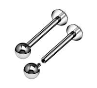 2 PZ Titanio G23 Internamente Labret Borchie 16g 1.2mm 3mm Palla Marilyn Monroe Spiderbite Orecchini Piercing Gioielli Pick Size, Titanio, Senza pietre preziose