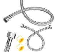 2 Pz Tubo Flessibile da 3/8 Pollici, Tubo Armato 3/8" Femmina x Femmina, Tubi Flessibile in Acciaio Inox da 30 cm per Rubinetto della Valvola Angolare, Prolunga Rubinetto