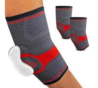 2 pz Tutore Epicondilite Gomito con Pad in Silicone Massaggiatore e Compressione per Tessuto 3D Traspirante. Gomiti era per Epicondilite, gomito da tennista, paddle, crossfit e palestra (Large)