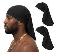 2 pz unisex Jumbo Dreadlock Cap capelli lunghi dreads Head Wrap | Cuffia nera a treccia lunga, accessorio per capelli, cuffia per dormire, per uomini e donne
