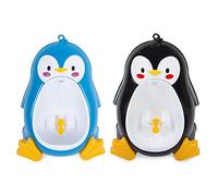 2 pz vasino per addestramento a pinguino bambini stand verticale orinatoio ragazzi pipì neonato bambino a parete blu e nero