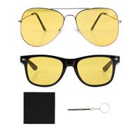 2 pz Visione Notturna Occhiali Da Guida Lenti Polarizzate Giallo Ad Alta Definizione Visione Notturna UV400 Occhiali Da Sole Protettivi Antiriflesso per Uomini e Donne Ciclismo Jogging Walking