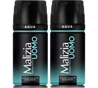 2 PZ x MALIZIA UOMO AQUA DEODORANTE SPRAY NOTE MARINE AGRUMATE LEGNI PREGIATI