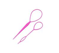 2 pzdurable plastica flessibile tirare perno di capelli multifunzionale treccia di capelli creatore coda di cavallo strumento per lo styling rosa rossa accessori di piccole e grandi dimensioni Conveni