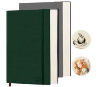 2 quaderni da disegno, formato A5, fogli bianchi, 360 pagine, 100 g/m², copertina in morbida pelle impermeabile, per disegnare, illustrazioni (grigio + verde)