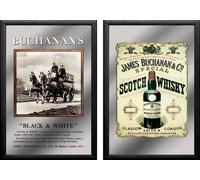 2 Quadri Specchio Buchanan's Whisky Vintage Retro 20x30 cm