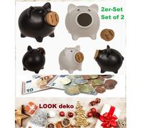 2-Quiek-Schnauz-Set RISPARIME CERAMICO-BHITE-BLACK-BLACK Misure 15,8x11,8x12,7cm