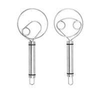 2 racchette per uova in acciaio inox, frullatore multifunzione manuale, mixer a doppia bobina, mixer antiaderente, frullatore per farina, adatto per cucinare, cuocere (argento)
