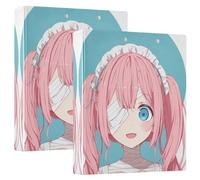 2 raccoglitori ad anelli rotondi per quaderni da 1-1/2 pollici con portablocco da 1/2 confezioni per lettere (28 x 21,6 cm) 200 fogli - Cute Bandage Girl