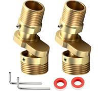 2 raccordi a S in ottone eccentrici da 1/2 a 3/4, attacco a parete regolabile a 360° per rubinetti doccia, con guarnizione e chiave esagonale, per bagno e cucina