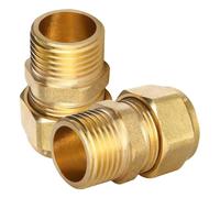 2 raccordi ad anello di serraggio 20 mm x 3/4" AG, 2 raccordi a vite, connettori di transizione in ottone, raccordo ad anello in ottone con filettatura esterna da 3/4", per tubo multistrato DVGW