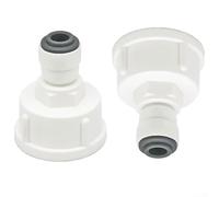2 raccordi diritti per acqua RO, filettatura femmina 1/4" e 3/4", connettore di accoppiamento per sistemi ad osmosi inversa