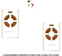 2 RADIOCOMANDI CLONANO TELECOMANDO ADYX FR 433,92 MHz 4 CANALI ROLLING CODE