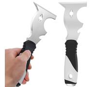 2 raschietti per vernice, 10 in 1, multifunzionali, in acciaio inox, strumento manuale per la rimozione del calafataggio, apribottiglie per rimuovere il mastice e tirare le unghie