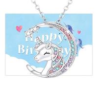 2 Regali di compleanno che includono collane di unicorno e biglietti di auguri, i migliori regali di compleanno per ragazze, collane di angeli custodi per ragazze, regali di compleanno speciali