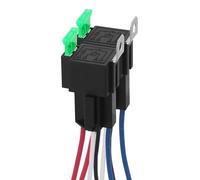 2 relè di sicurezza da 12 V, 30 A, ATO/ATC, fusibile piatto con kit di cablaggio, relè SPST a 4 poli per il settore automobilistico con cavi ad alte prestazioni da 12 AWG