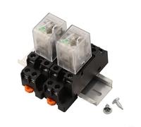 2 relè elettromagnetici a bobina 8 pin 10A DPDT 2NO 2NC con base a presa e guida DIN per apparecchiature industriali (DC12V)