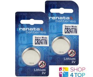 2 Renata CR2477N Batterie Al Litio 3V Cella a Moneta Bottone Svizzera Fatto Exp