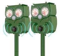 2 repellenti per gatti da giardino, ad ultrasuoni, ad energia solare, con rilevamento del movimento, adatto per respingere gatti, scoiattoli, piccioni, volpi, roditori, ratti, piccioni