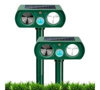 2 repellenti per gatti da giardino, repellente per volpe ad ultrasuoni a batteria solare deterrente per gatti, spaventapasseri per giardini, impermeabile all'aperto con terreno