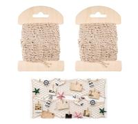2 reti da pesca decorative, 100 x 13 cm, rete da pesca nautica, rete da pesca, decorazione, progetti artigianali, decorazioni marittime, progetti fai da te, festa a tema, sfondo del soggiorno (beige)
