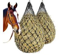 2 Reti Rete da Fieno, Rete per Fieno Cavalli Maglie Strette 5 X 5 cm, Lenta 4-5 kg di Fienos, Velocità di Alimentazione Controllata, Maglie Strette per Ridurre al Minimo gli Sprechi di Mangime (Nero)