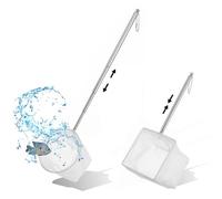 2 retini per acquario, colore bianco, piccola rete per acquario, con aste telescopiche in acciaio inox, manico per catturare piccoli pesci e gamberetti e pulire l'acquario