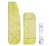 2 Righelli da cucito, 1 pezzo di righello morbido, accessori da cucito, righello per misurare indumenti, accessori da taglio a righello curvo, strumento compatto per orlare e cucire indumenti