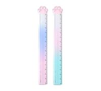 2 righelli dritti in stile cartone animato, righello da disegno per matematica, righello da disegno da 0 a 15 cm, per studenti, adolescenti, disegno, materiale scolastico
